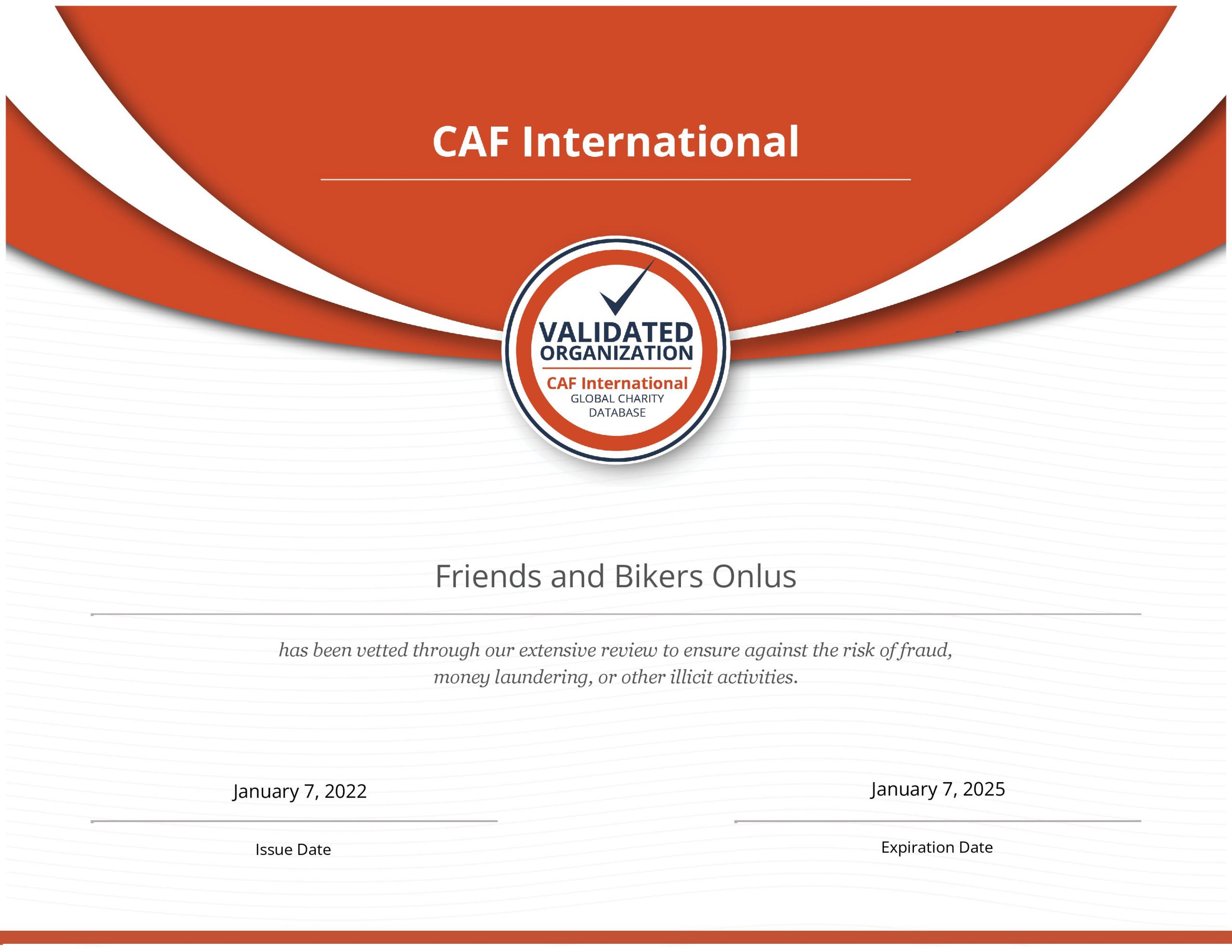 CAF International Certificate 2022